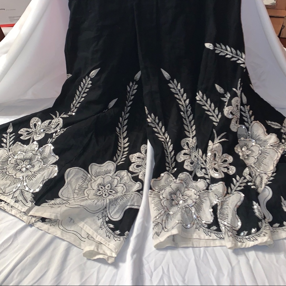 Black Patterned Pants - Picture 2 of 3